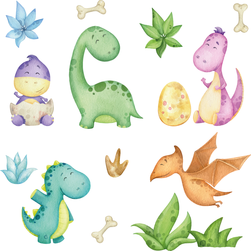 Dywan winylowy do salonu z rysunkiem dinozaura nordyckiego - TenStickers