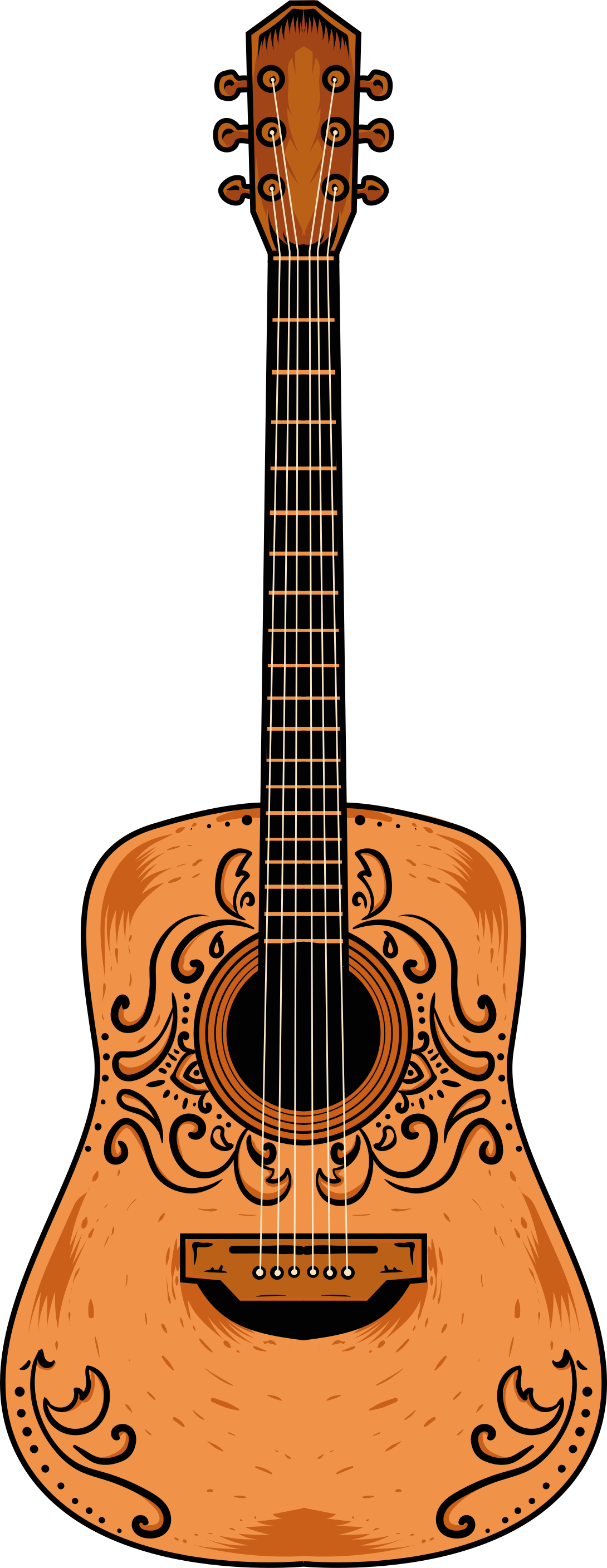 Dywan winylowy do salonu pomarańczowa gitara - TenStickers