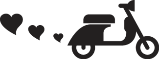 Dywan winylowy do salonu motocykl i serca - TenStickers
