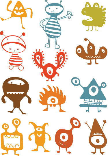 Dywan winylowy dla dziecka kolorowe kosmity - TenStickers