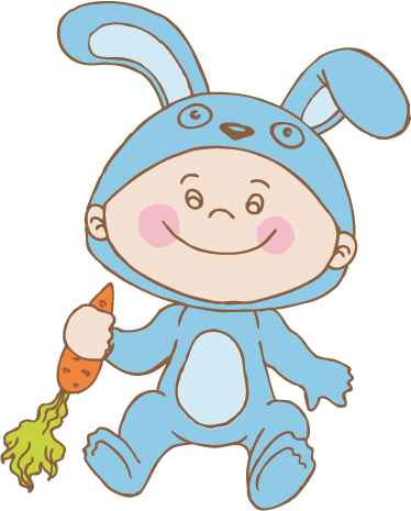 Dywan winylowy dla dziecka w kostiumie królika - TenStickers