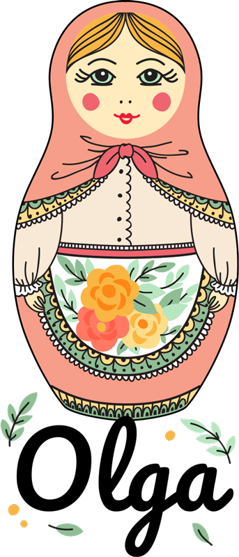 Dywan winylowy dla dziecka matrioszka z imieniem - TenStickers