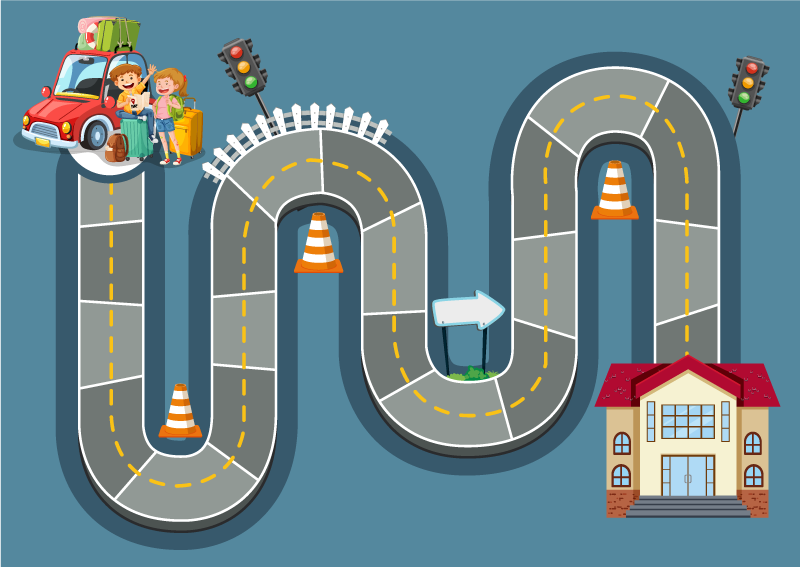 Dywan winylowy z grą planszową na drodze - TenStickers