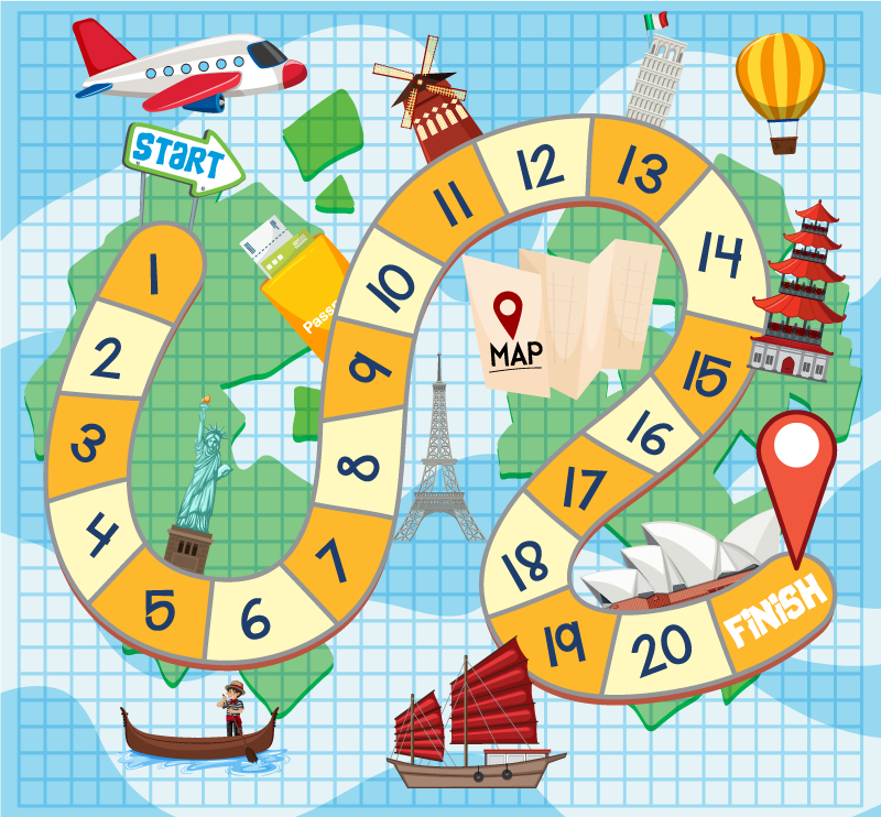 Dywan winylowy z grą mapa do gier planszowych - TenStickers