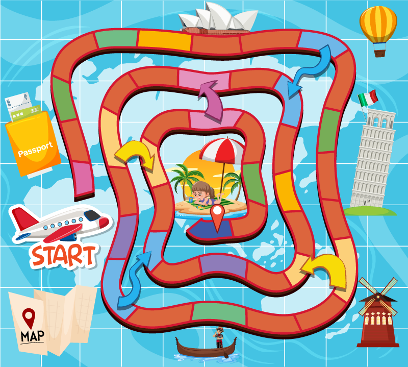 Dywan winylowy z grą w podróży - TenStickers