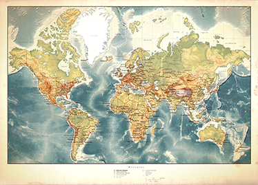 Dywan winylowy mapa świata w stylu vintage - TenStickers