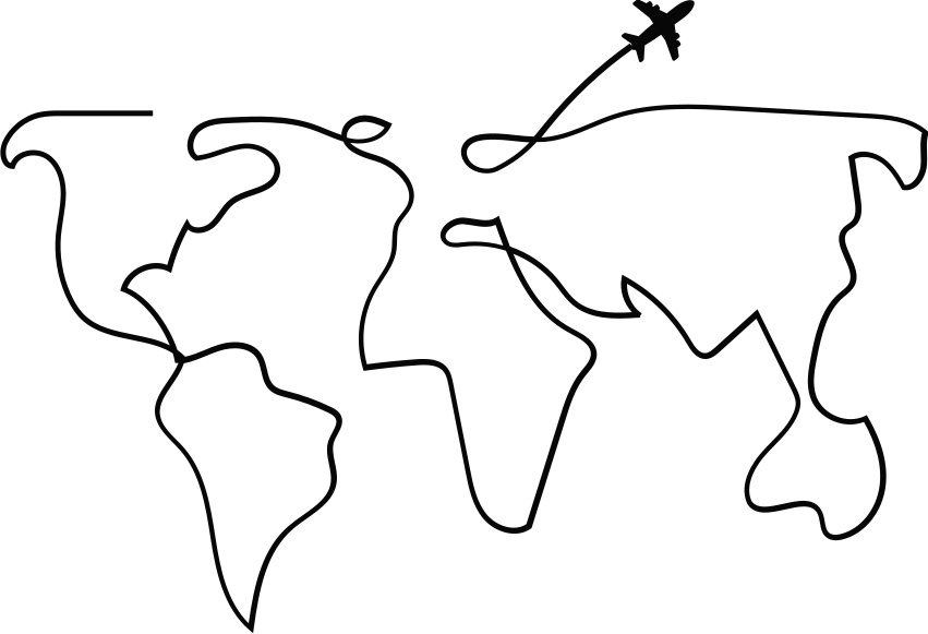 Dywan winylowy mapa świata samoloty - TenStickers