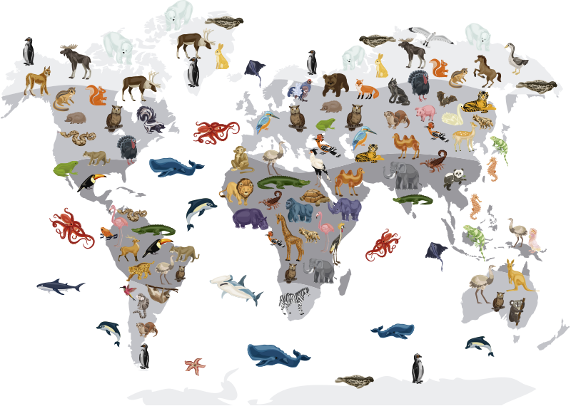 Dywan winylowy mapa świata w stylu nordyckim - TenStickers