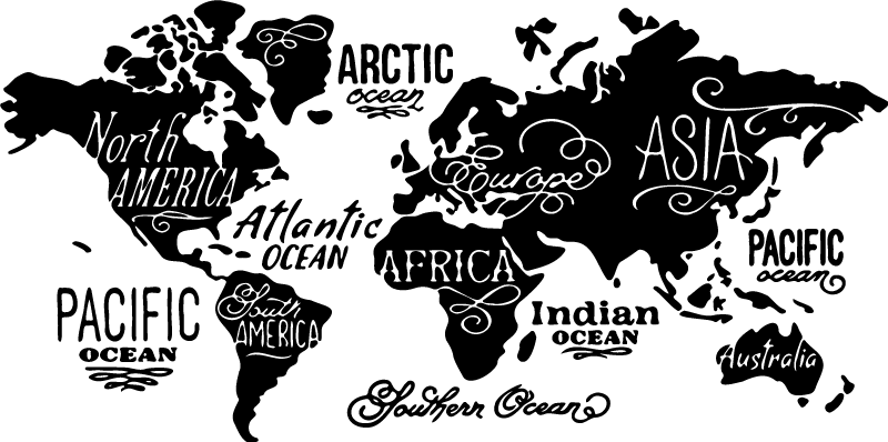 Dywan winylowy mapa świata z detalami - TenStickers
