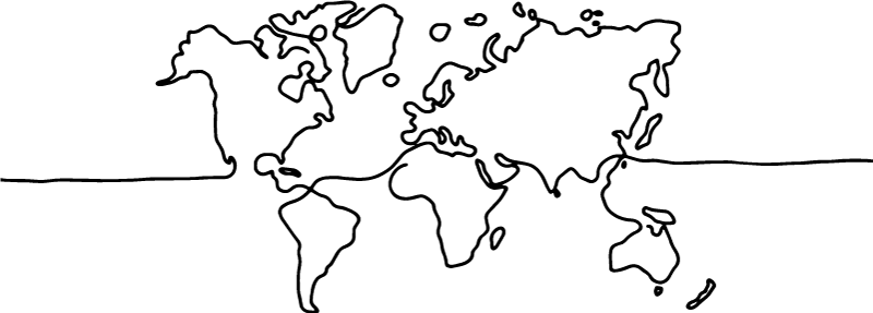 Dywan winylowy mapa świata w stylu line art - TenStickers