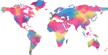Dywan winylowy mapa świata w stylu tie dye - TenStickers