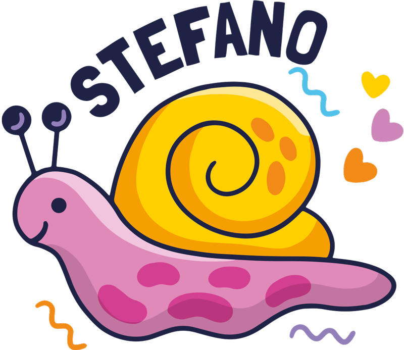 Dywan winylowy dla dziecka kolorowa ślimak z imieniem - TenStickers