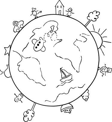 Dywan winylowy dla dziecka globus podróży - TenStickers