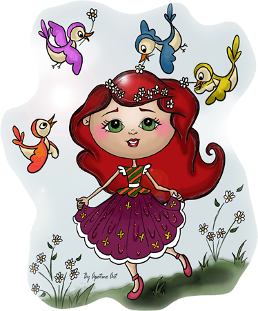 Dywan winylowy dla dziecka na łące z dziewczynką - TenStickers