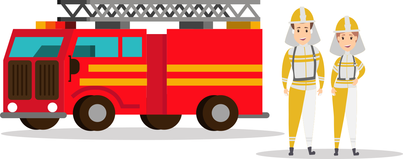 Dywan winylowy dla dziecka strażaków z samochodem - TenStickers