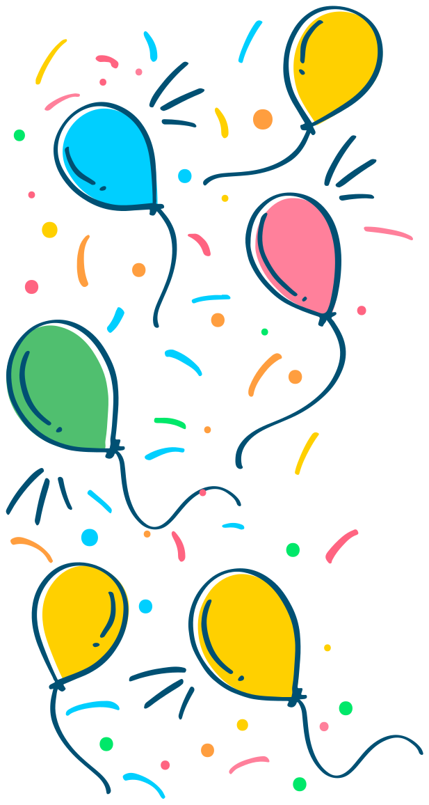 Dywan winylowy dla dziecka balon z konfetti - TenStickers