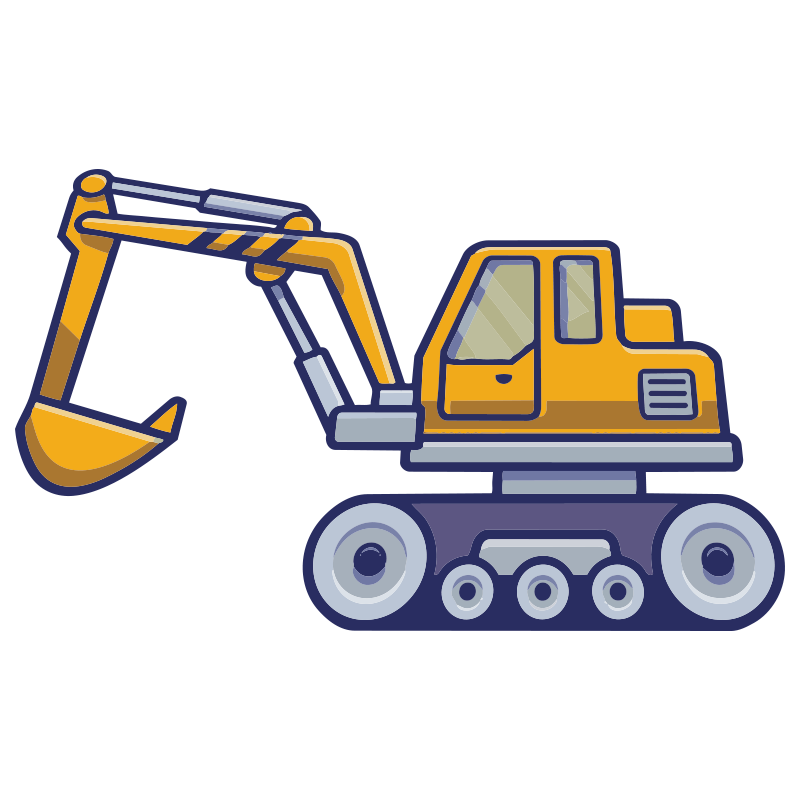 Dywan winylowy dla dziecka żółty koparka - TenStickers