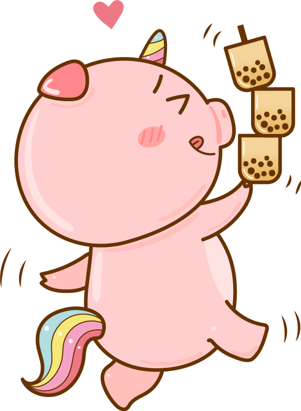 Dywan winylowy dla dziecka z jednorożcem i świnką - TenStickers