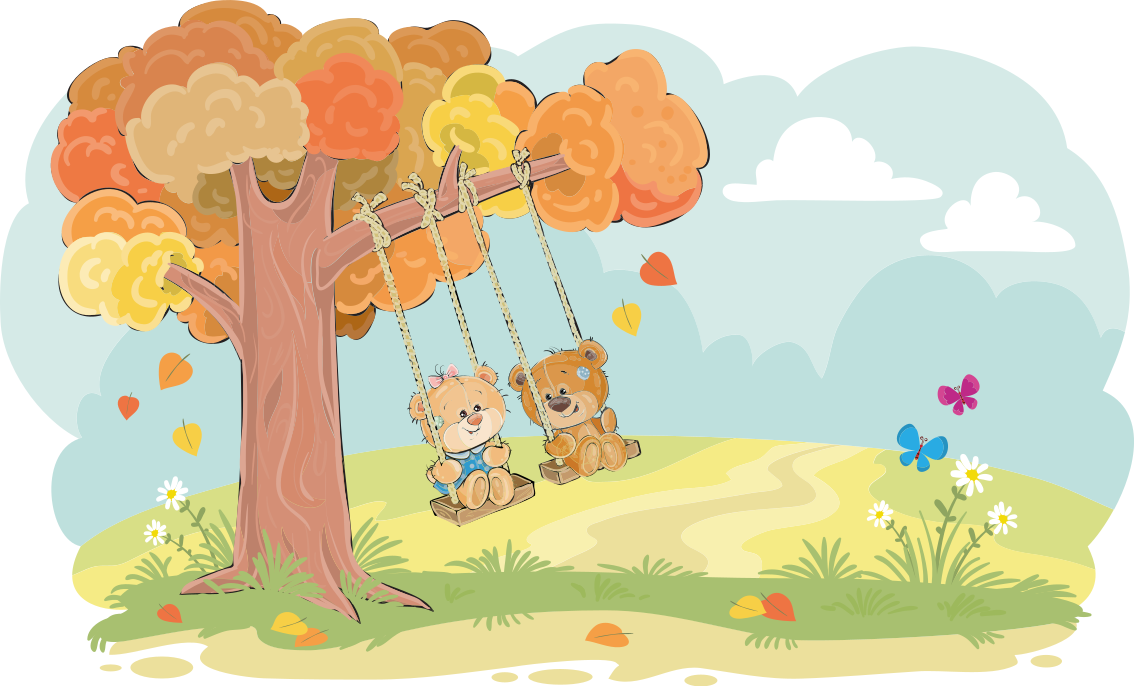 Dywan winylowy dla dziecka misie w lesie - TenStickers