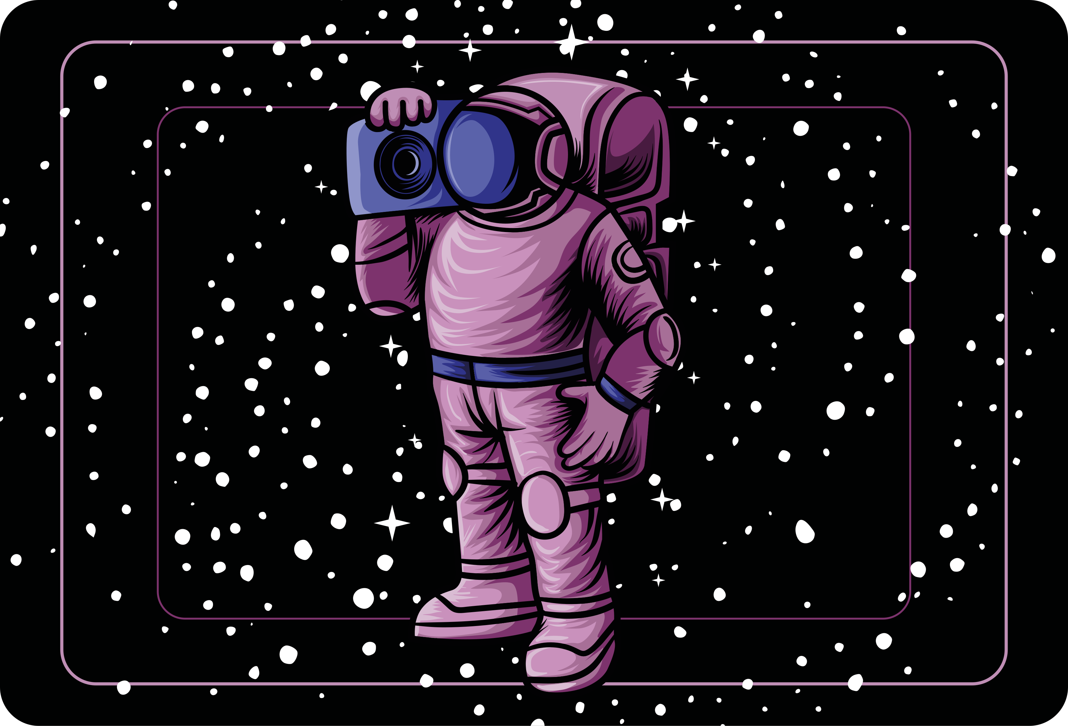 Dywan winylowy dla dziecka z astronautą trzymającym taśmę - TenStickers