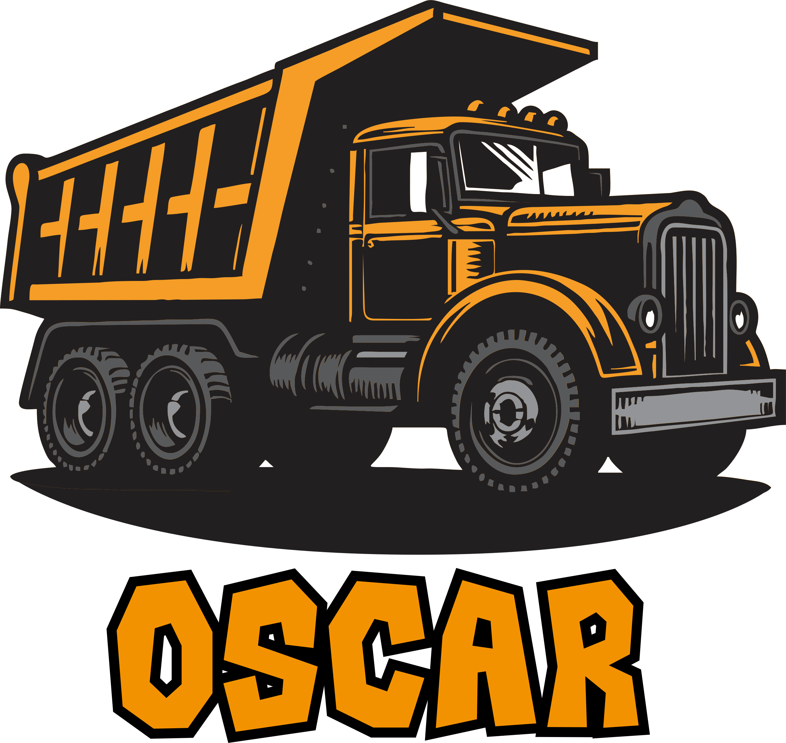 Dywan winylowy dla dziecka z pomarańczowym ciężarówką - TenStickers