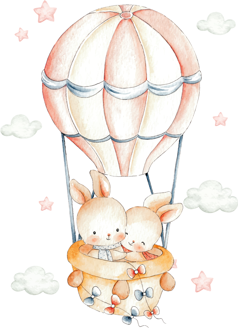 Dywan winylowy dla dziecka balon z królikiem - TenStickers