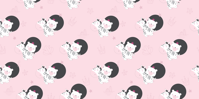 Dywan winylowy dla dziecka z zebrami i misiami - TenStickers