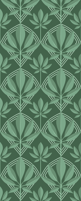 Dywan winylowy do łazienki liście w butelce w stylu art deco - TenStickers