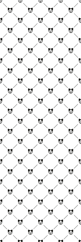Dywan winylowy do łazienki w czarno-białe psy geometryczne - TenStickers