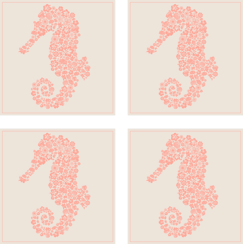 Dywan winylowy do łazienki kwiatowy hipokamp - TenStickers