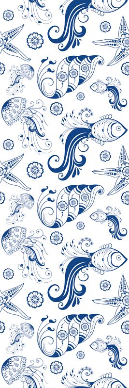 Dywan winylowy do łazienki Życie morskie ornamentalne - TenStickers
