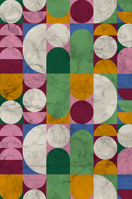 Dywan winylowy do łazienki w geometryczne kształty - TenStickers