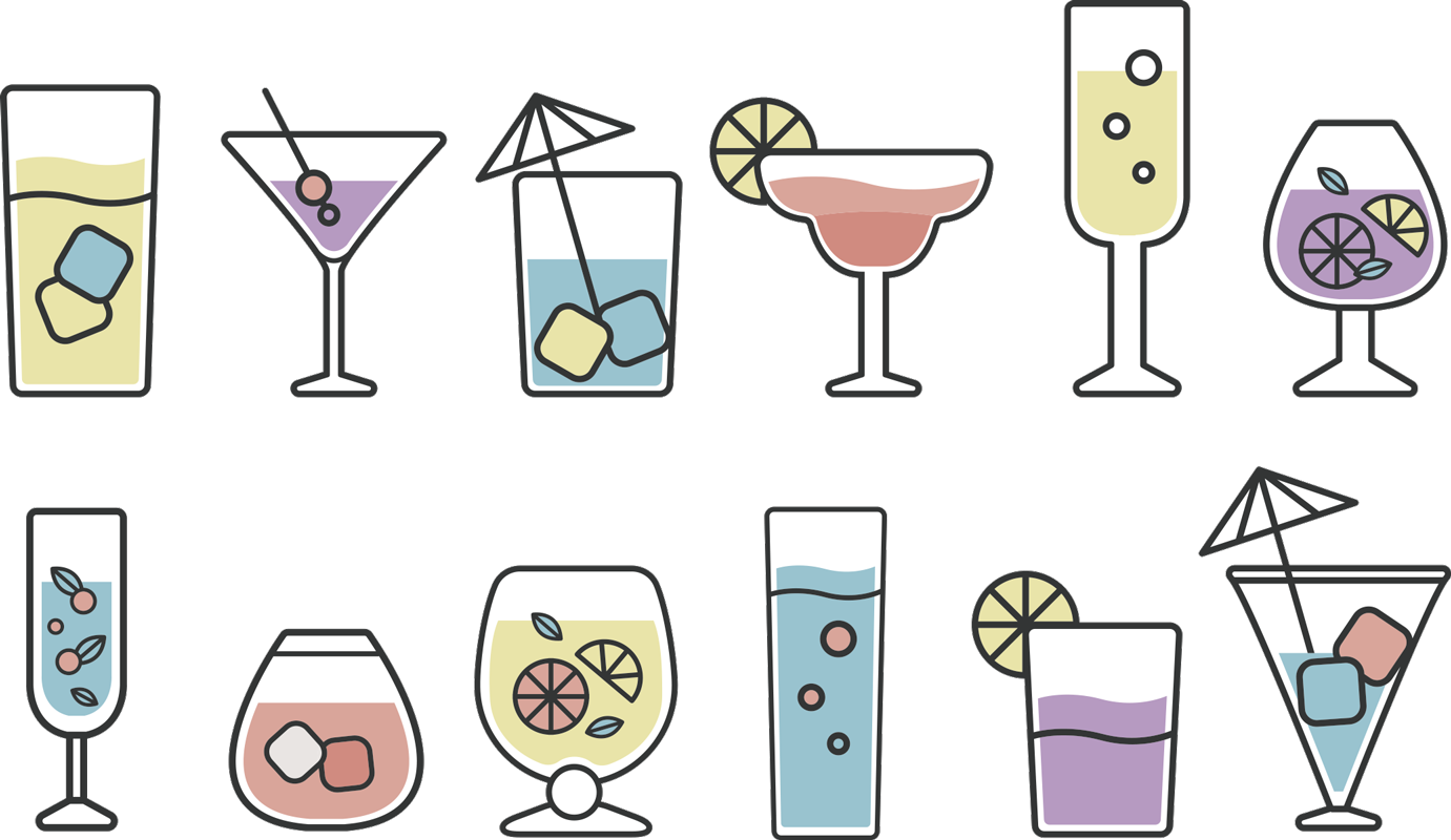 Dywan winylowy do kuchni z naklejkami koktajli - TenStickers