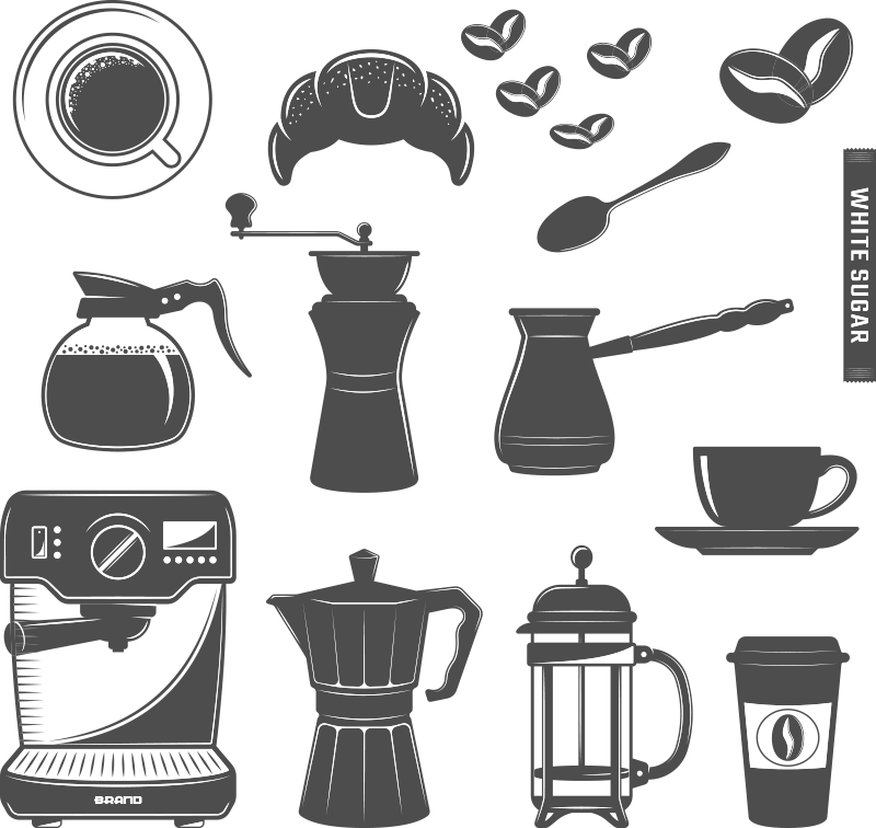 Dywan winylowy do kuchni zestaw kawowy - TenStickers