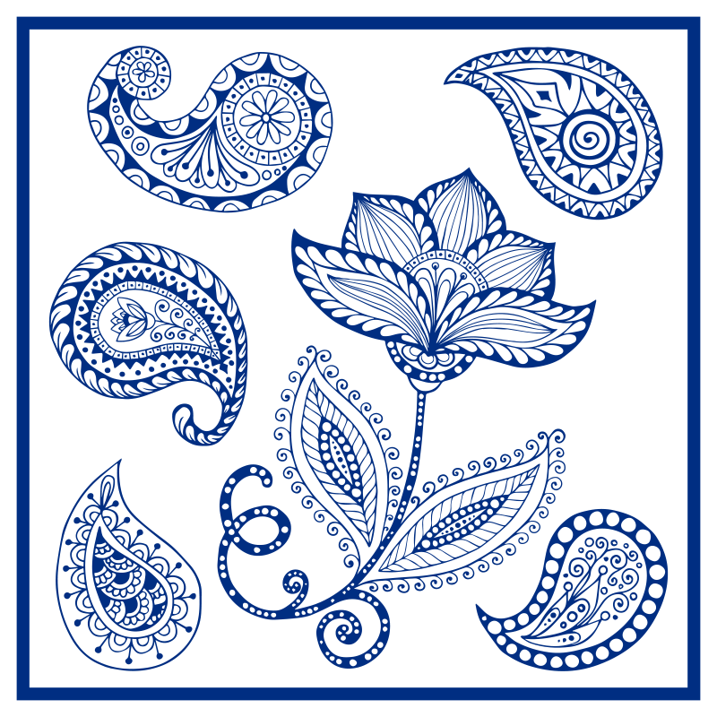 Dywan winylowy do kuchni w paisley i kwiaty - TenStickers