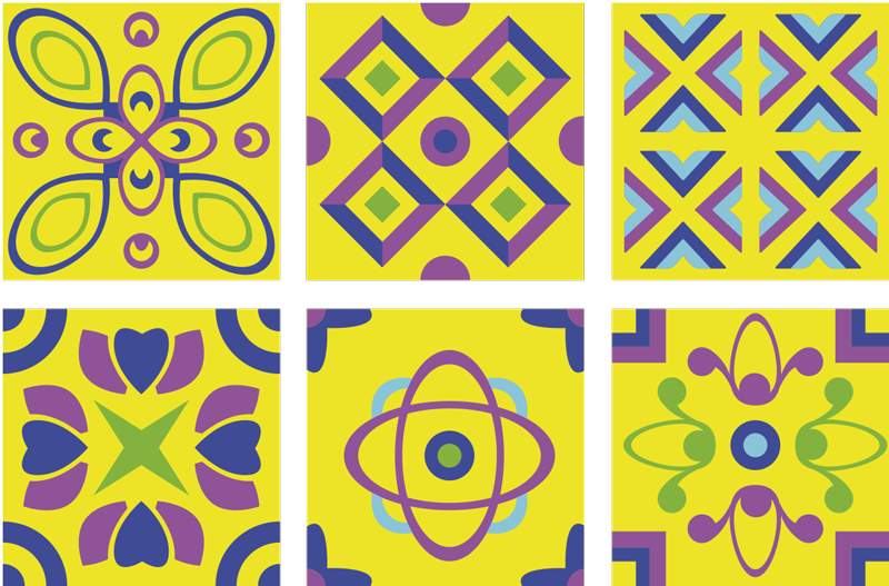Dywan winylowy do kuchni w psychodeliczne symetrie - TenStickers