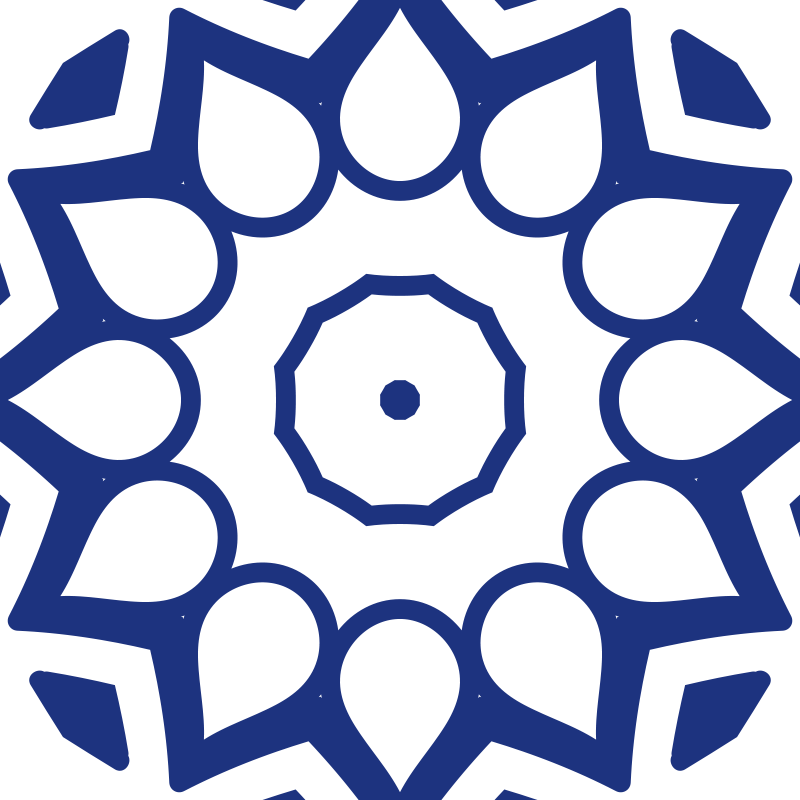 Dywan winylowy do kuchni kwiaty mandali w niebieskim - TenStickers