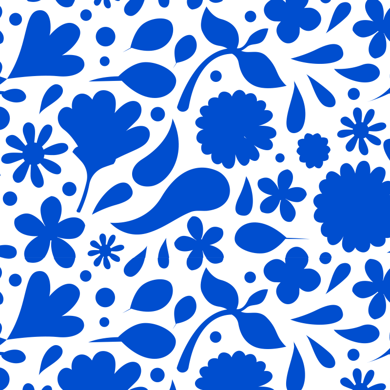 Dywan winylowy do kuchni niebieskie kwiaty delft - TenStickers