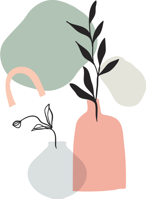 Dywan winylowy do kuchni w minimalistyczne kolorowe liście - TenStickers