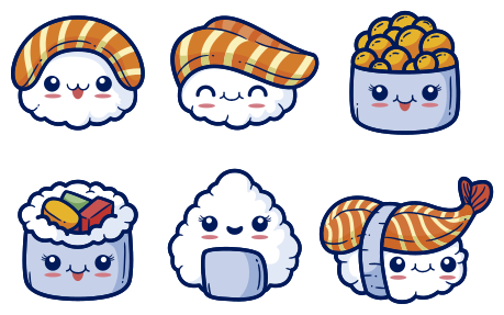 Dywan winylowy do kuchni urocze sushi - TenStickers