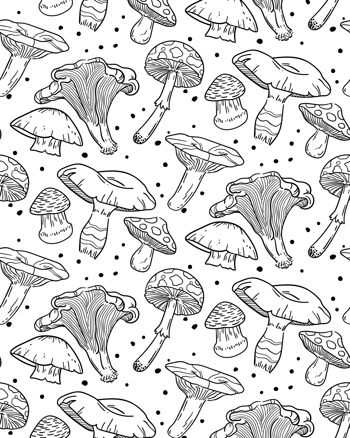 Dywan winylowy do kuchni z jednokolorowym wzorem grzybów - TenStickers