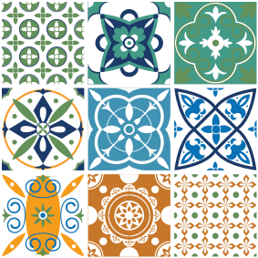 Dywan winylowy do kuchni w mixie płytek porcelanowych - TenStickers