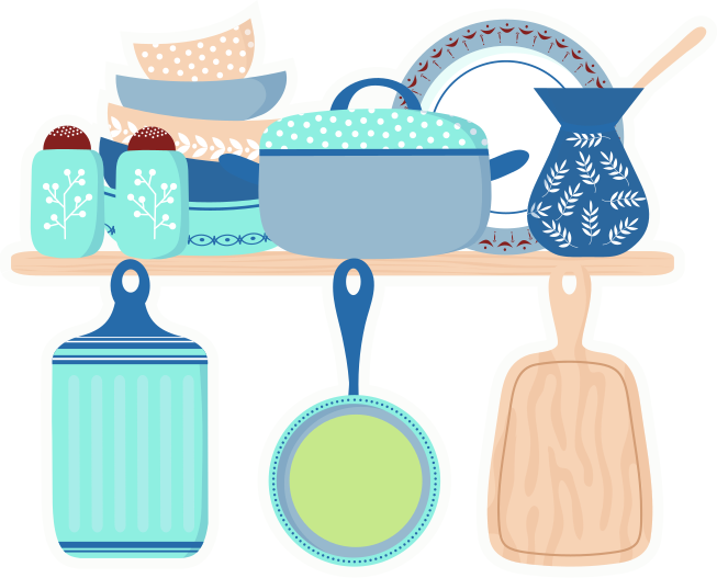 Dywan winylowy do kuchni naczynia ceramiczne - TenStickers