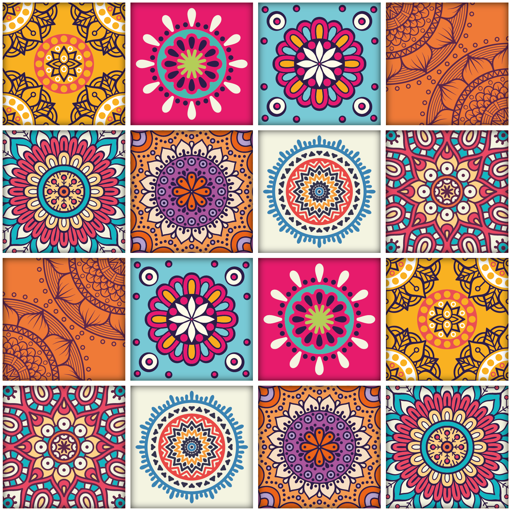 Dywan winylowy do kuchni płytki mandala - TenStickers