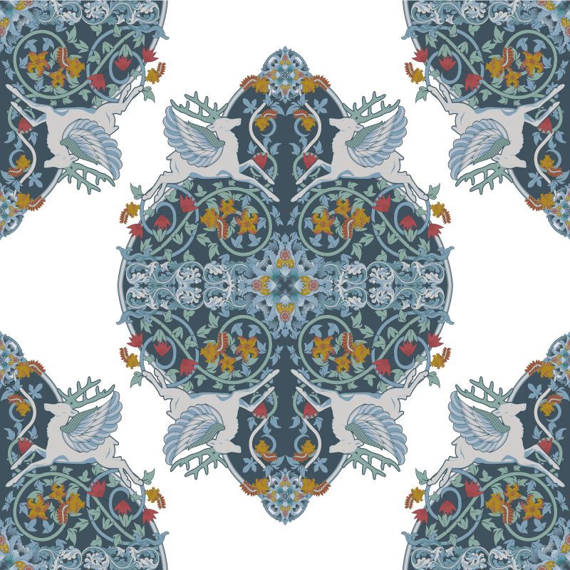 Dywan winylowy do kuchni w stylu vintage kwiatowym - TenStickers