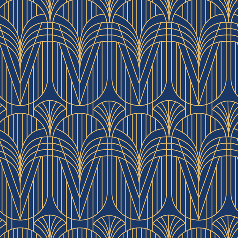Dywan winylowy do kuchni w wzór art deco z złotymi detalami - TenStickers