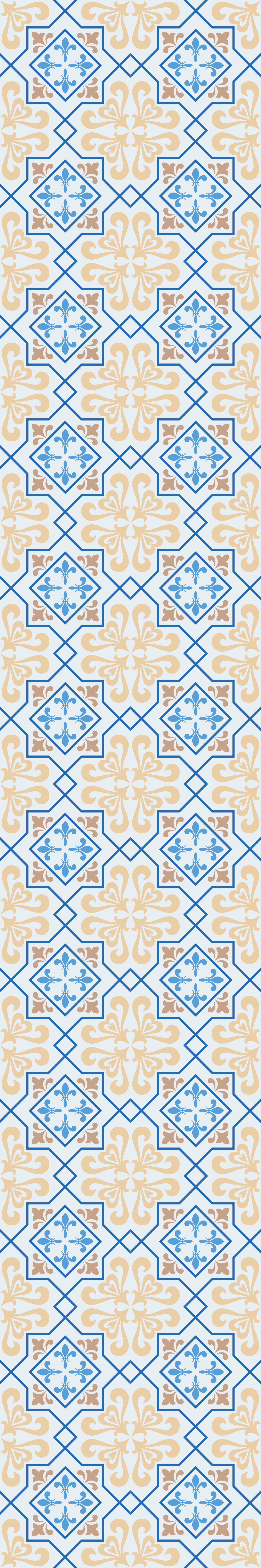 Dywan winylowy do kuchni w niebieskie wzory kafli - TenStickers