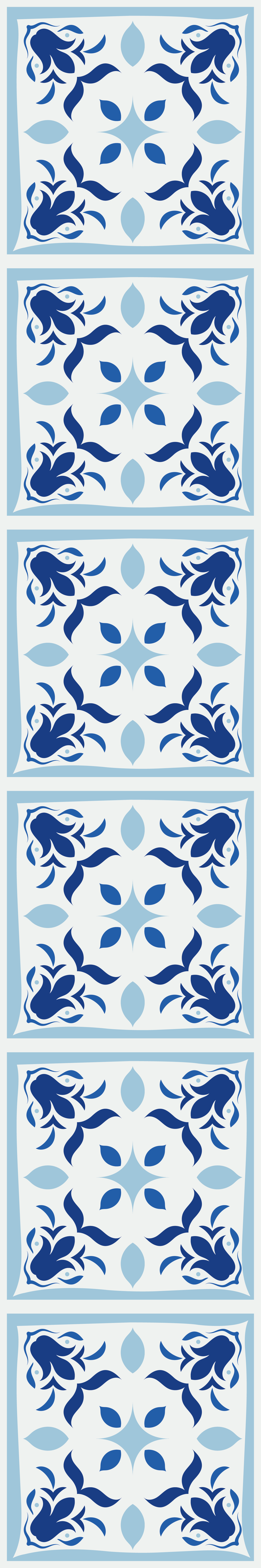 Dywan winylowy do kuchni w portugalskie kwiaty - TenStickers