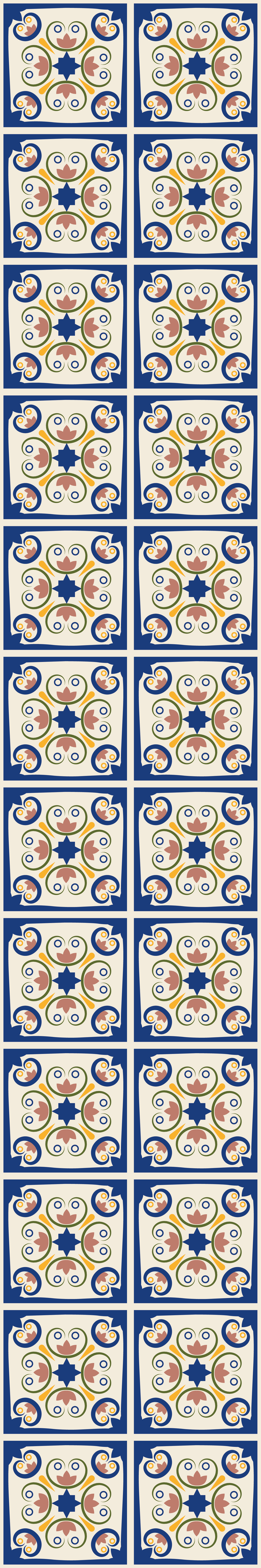 Dywan winylowy do kuchni kwiaty w stylu portugalskim - TenStickers
