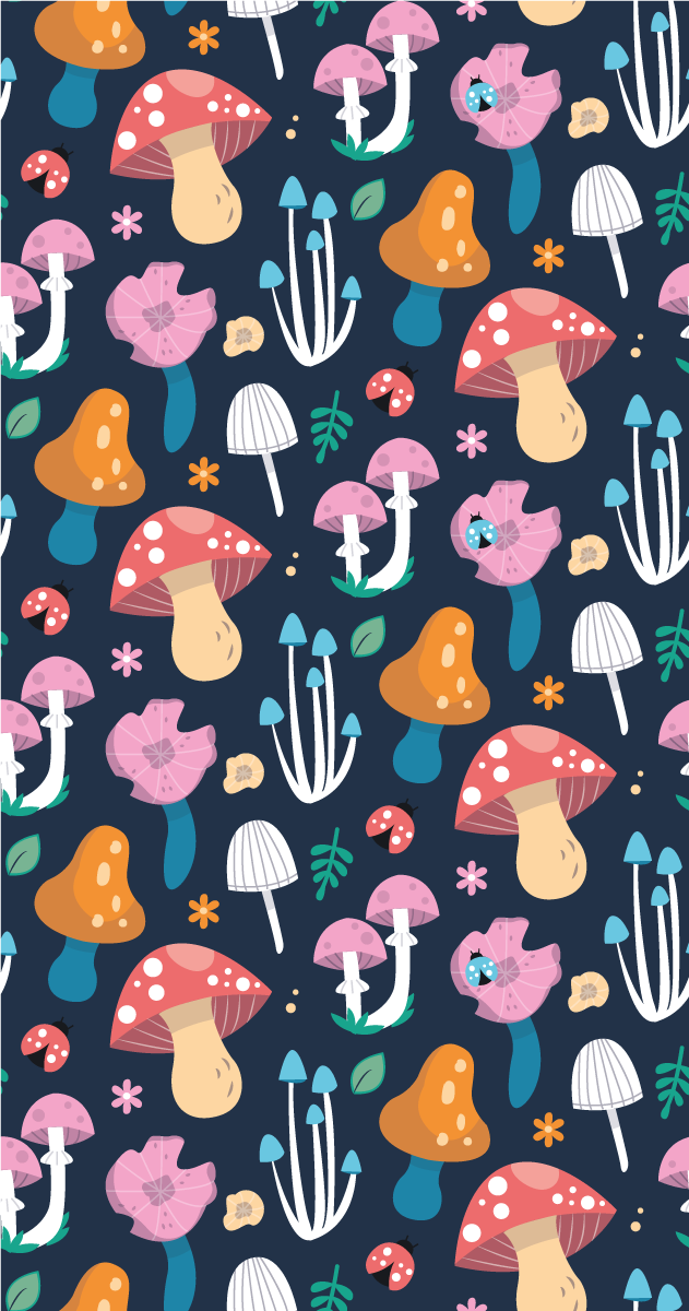 Dywan winylowy do kuchni w wzór grzybów i biedronek - TenStickers